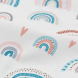 Baumwollstoff Regenbögen und Wolken für DIY-Projekte, Turnbeutel, Taschen und Utensilos