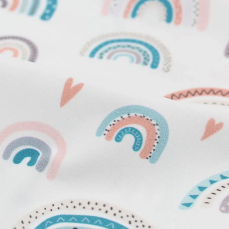 Baumwollstoff Regenbögen und Wolken für DIY-Projekte, Turnbeutel, Taschen und Utensilos