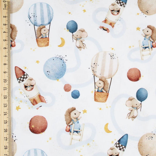 Babystoff Meterware Traumreise für DIY-Kissen, Decken und Kinderzimmerdekoration