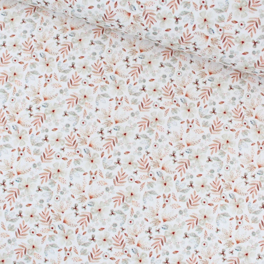 Baumwollstoff Zarte Blümchen Meterware für DIY-Kissen, Decken und Kinderzimmer
