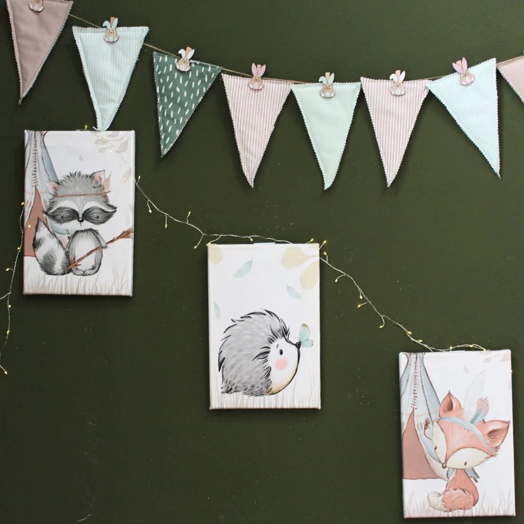 Wandbilder auf dem Wand aus Canvas Panels mit Waldfreunde Motive