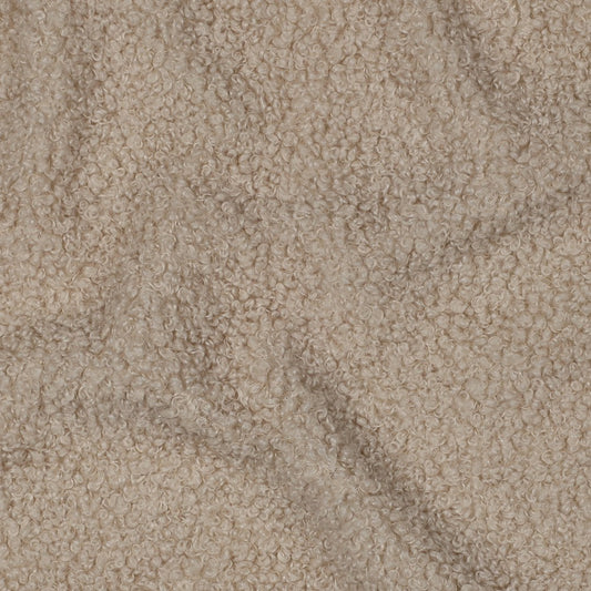 Weicher Strick-Bouclé Stoff in elastischer Qualität, ideal für Jacken, Mäntel und Kissen. Farbe: Sandbeige