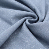 Bündchenstoff mit Glitzer in Dusty Blue