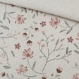 Leinen Optik Stoff Beige mit Blumenmuster Canvas matt 140 cm