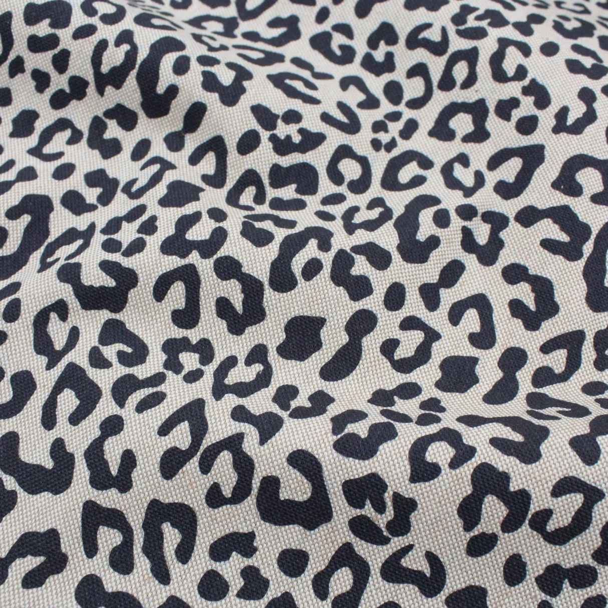 Canvas Stoff in Leinen-Optik | Leopardenmuster