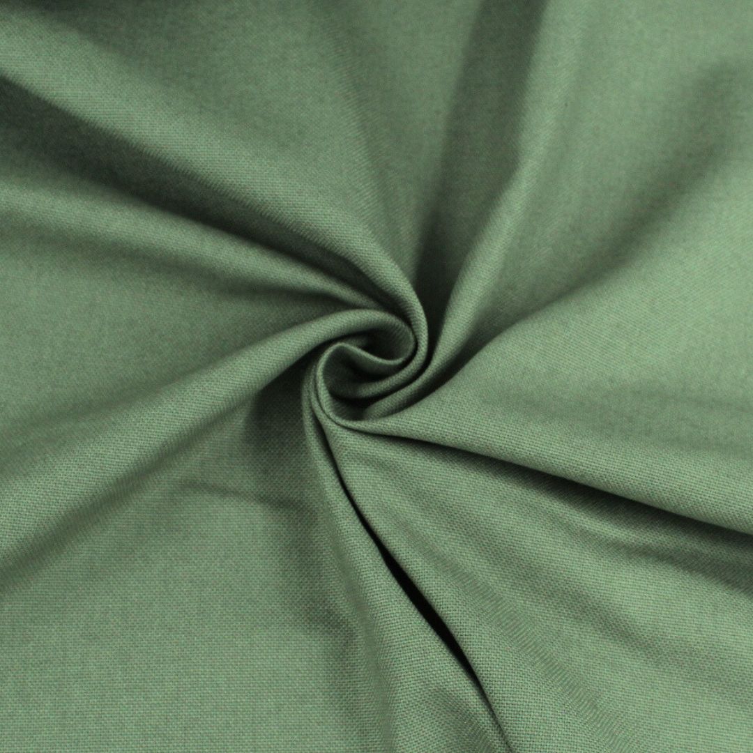 Canvas Stoff uni Dunkelgrün aus 100% Baumwolle – robuste Meterware, 140 cm breit