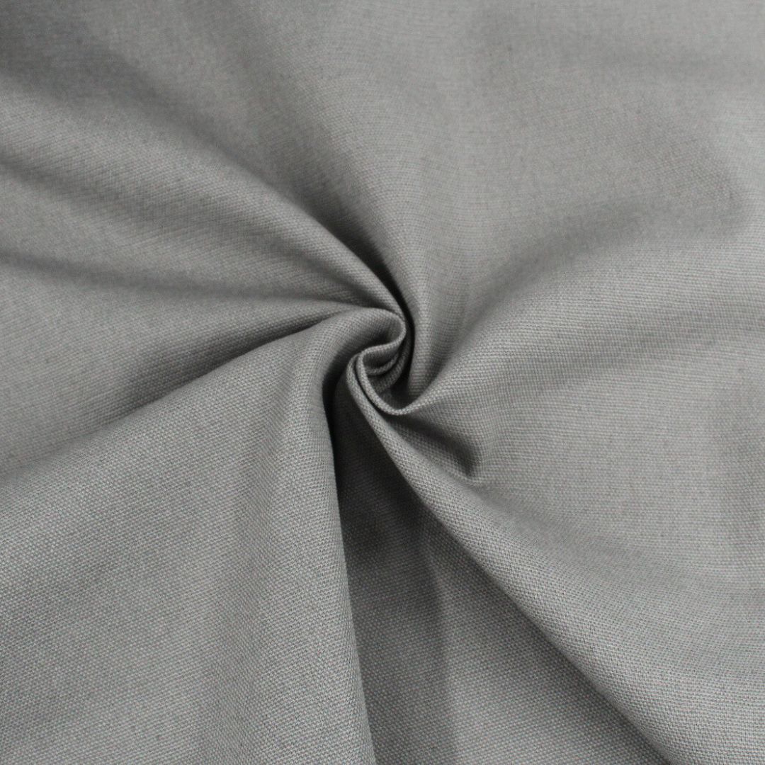 Hochwertiger Canvas Baumwollstoff in Grau – 225 g/m²