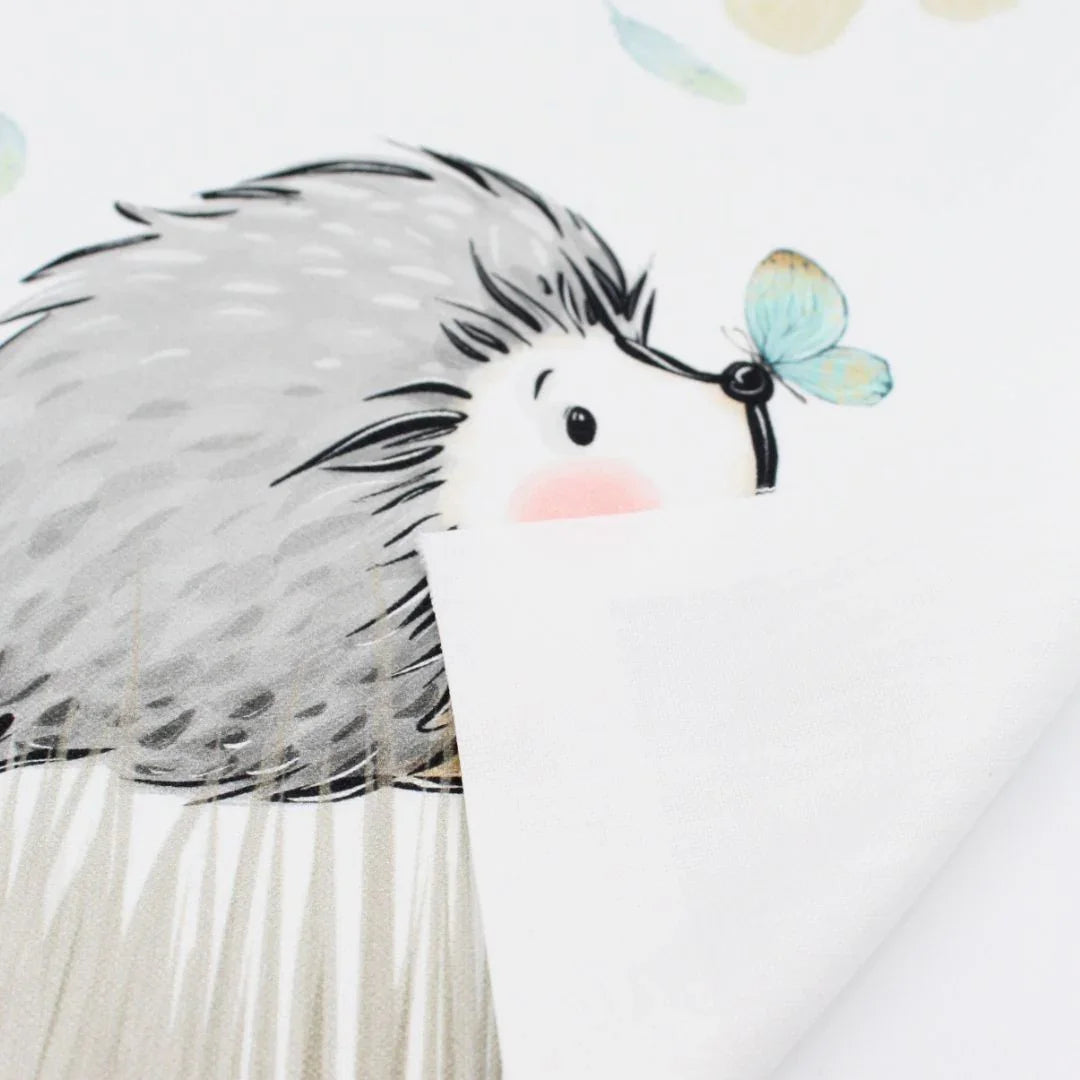 Panel aus Canvas – Igel mit Schmetterling | 39x28 cm