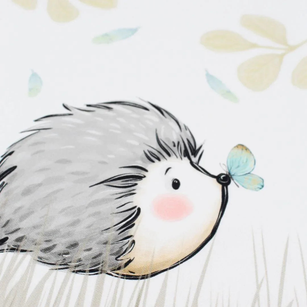 Panel aus Canvas – Igel mit Schmetterling | 39x28 cm