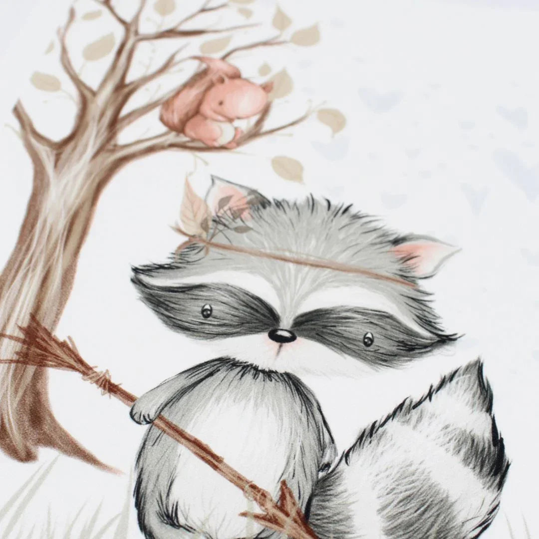 Panel aus Canvas – Waschbär und Eichhörnchen | 39x27 cm