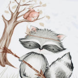Panel aus Canvas – Waschbär und Eichhörnchen | 39x27 cm