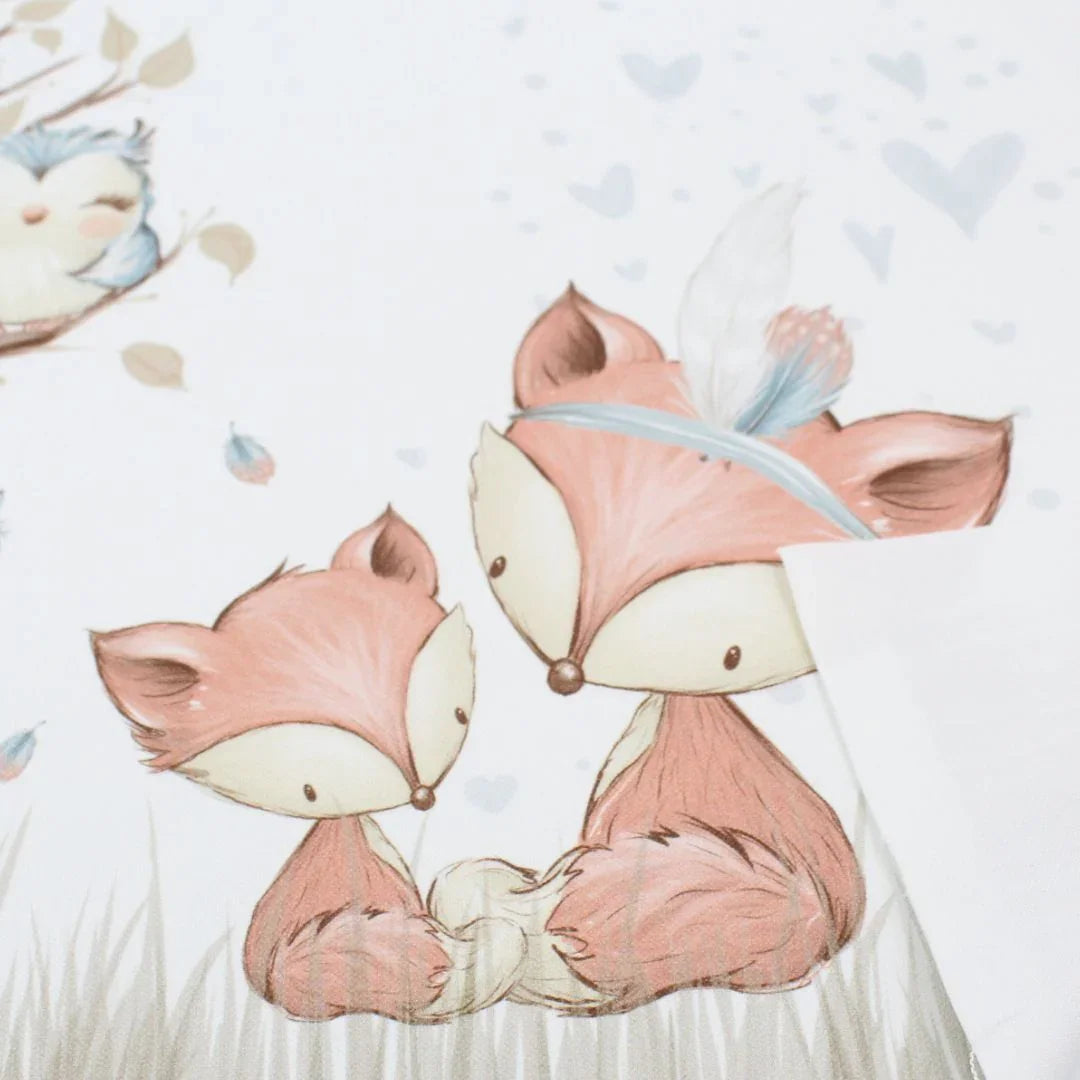 Panel aus Canvas – Zwei Füchse und Eule | 46x38,5 cm