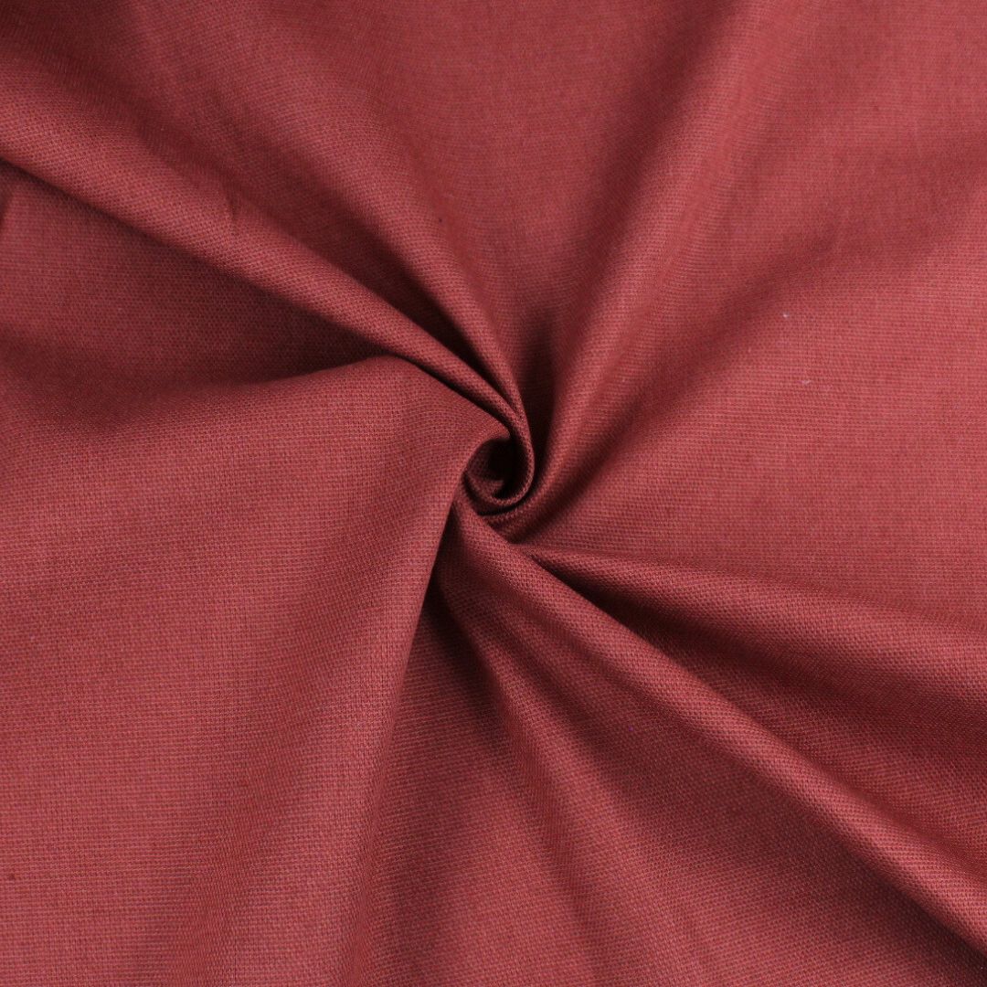 Dicht gewebter Canvas Stoff aus Baumwolle – perfekt für Nähprojekte. Farbe: Terra