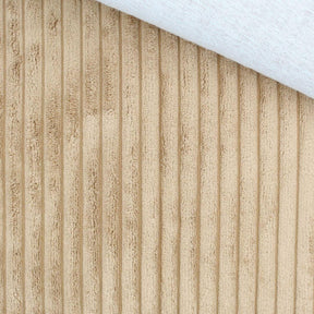 Velour Polsterstoff in Cord-Optik mit breiten Rippen – Nahaufnahme | Kamelbraun