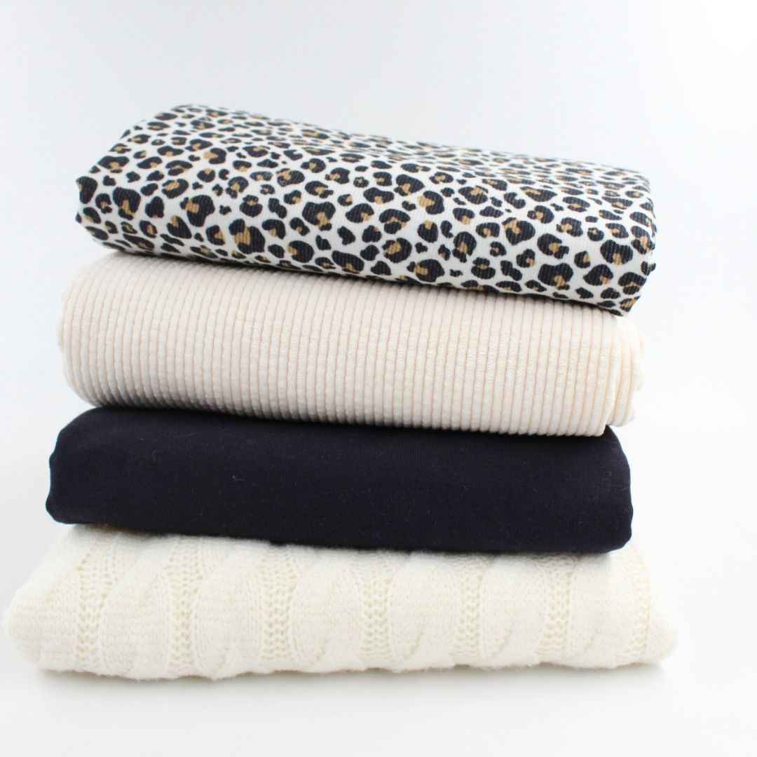 Kombination Cordstoff und Strickstoff