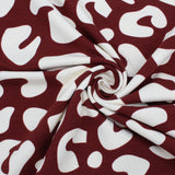 French Terry Leoparden Bordeaux