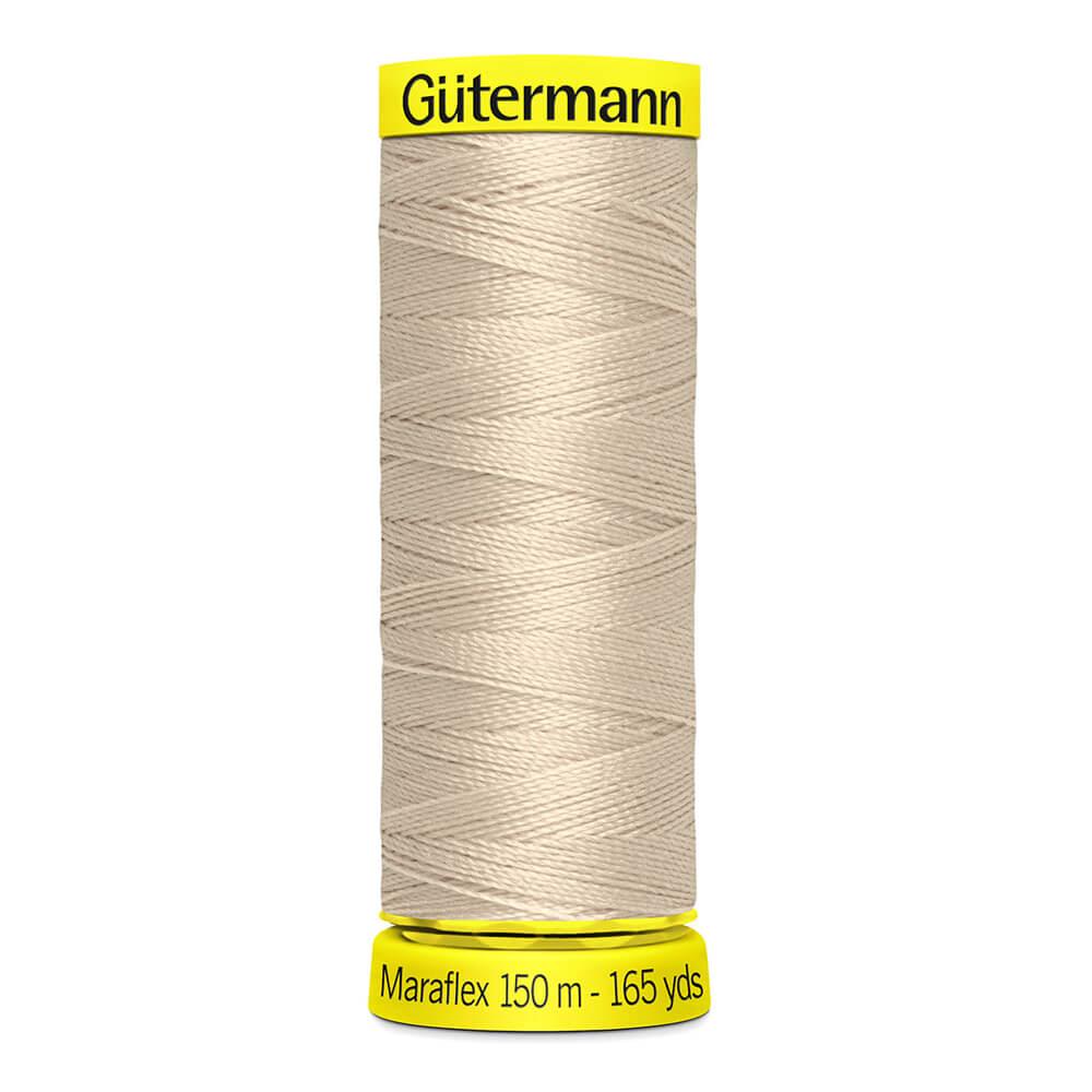 Maraflex Nähfaden - elastischer Nähfaden für hochelastische Nähte, hergestellt aus 100% PBT mit Micro Core Technology, ideal für Bekleidung. Hellbeige
