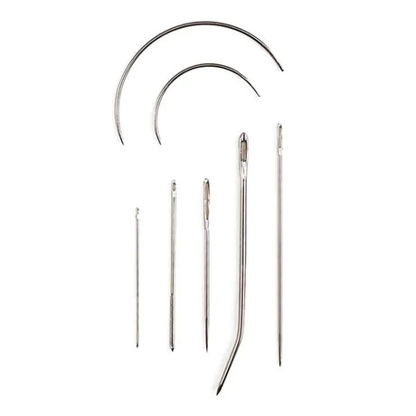 PONY Nähnadel-Set mit fünf verschiedenen Handwerkernadeln für Haushalt, DIY und Reparaturarbeiten, übersichtlich angeordnet in nachhaltiger Verpackung.