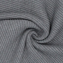 Bündchenstoff mit markanten großen Rippen in Grau Meliert – ideal für robuste und stylische Kleidungsakzente.
