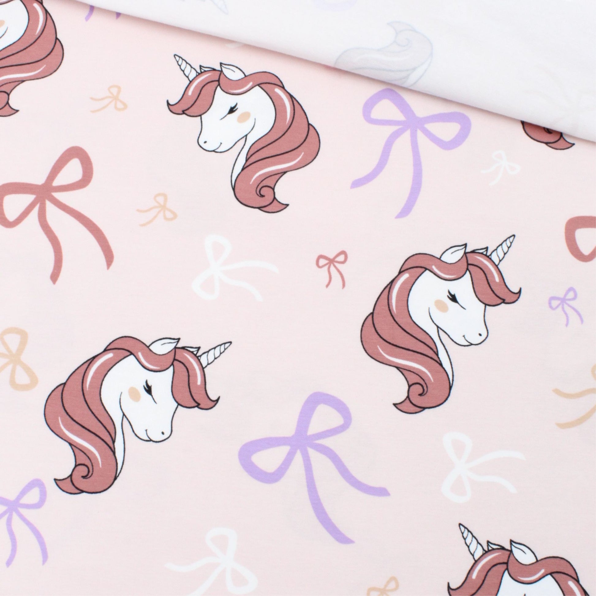 Jersey Stoff Einhorn rosa Kinderstoff Baumwolljersey mit Einhörnern Meterware