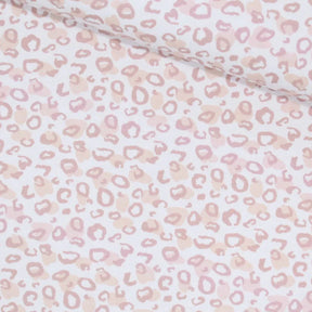 Jersey Leoparden Flecken Leoprint Beige Stoffball