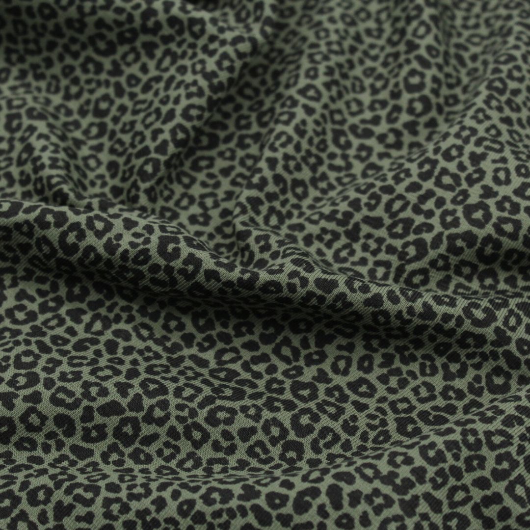 Jersey schwarze Leopardenflecken auf Khaki