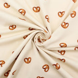 Jersey Stoff Brezel Beige