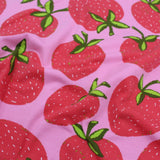 Jersey Stoff Erdbeeren | Rosa