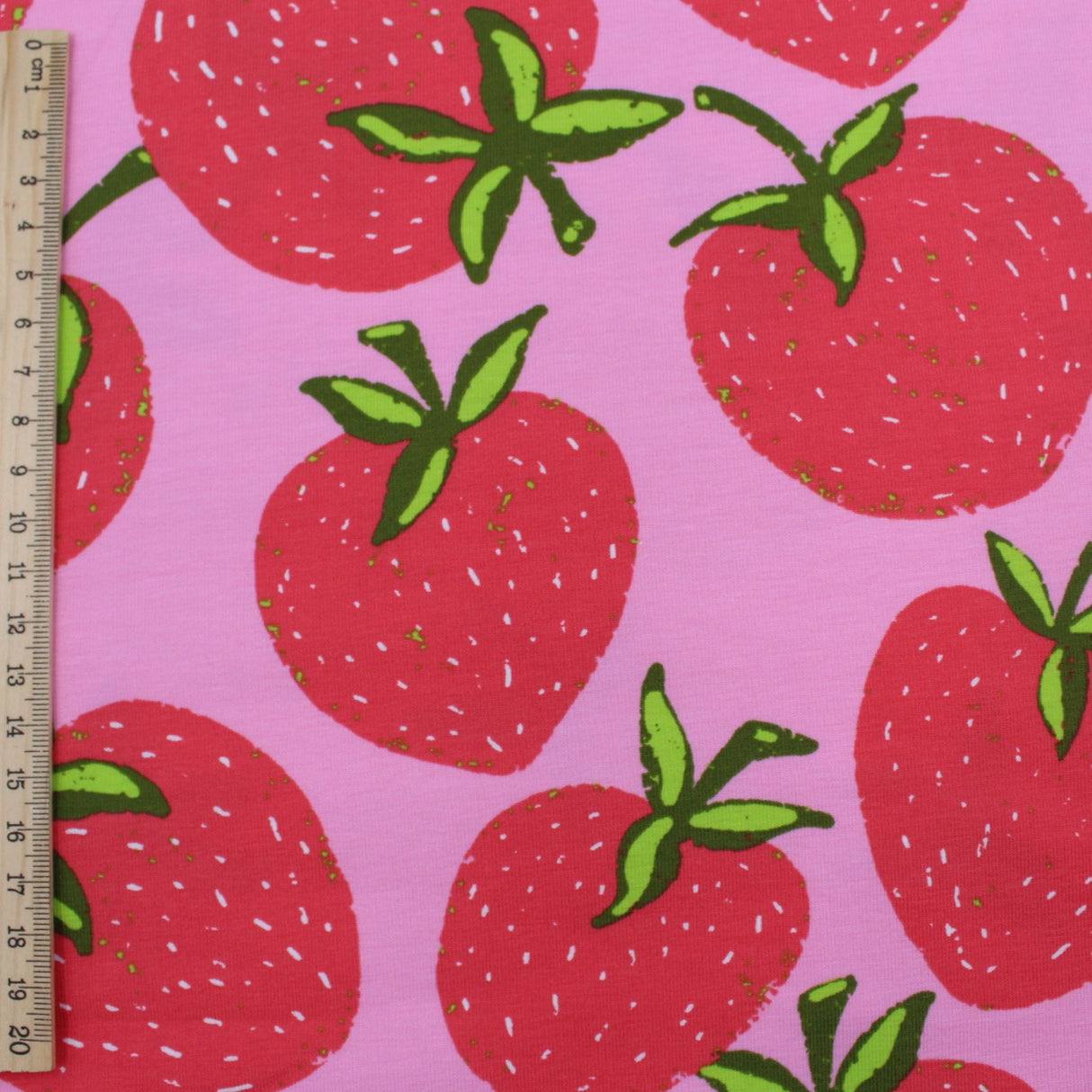 Jersey Stoff Erdbeeren | Rosa
