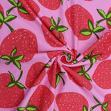 Jersey Stoff Erdbeeren | Rosa