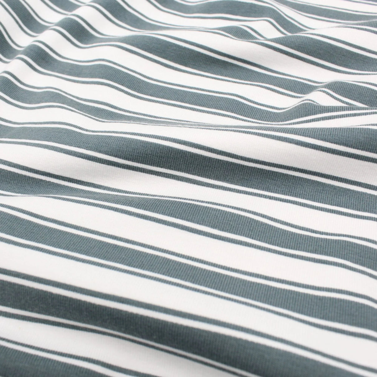 Jersey Stoff Streifen | Taubenblau