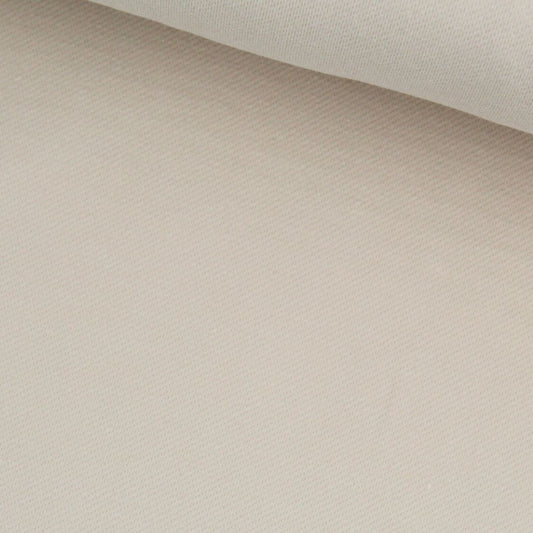 Jersey Stoff in Jeansoptik als Meterware in Ecru – Detailaufnahme der Struktur und Farbe