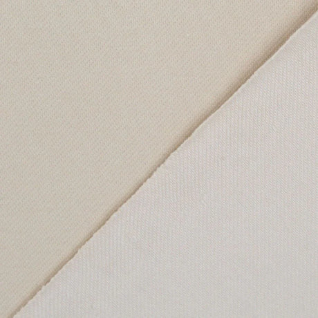Denim Knit Jersey Stoff – elastischer und atmungsaktiver Stoff in Jeansoptik in Ecru | Rückseite