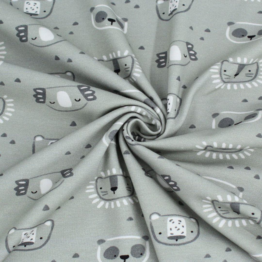 Meterware Jersey mit Tierdesign – ideal für Strampler und T-Shirts

