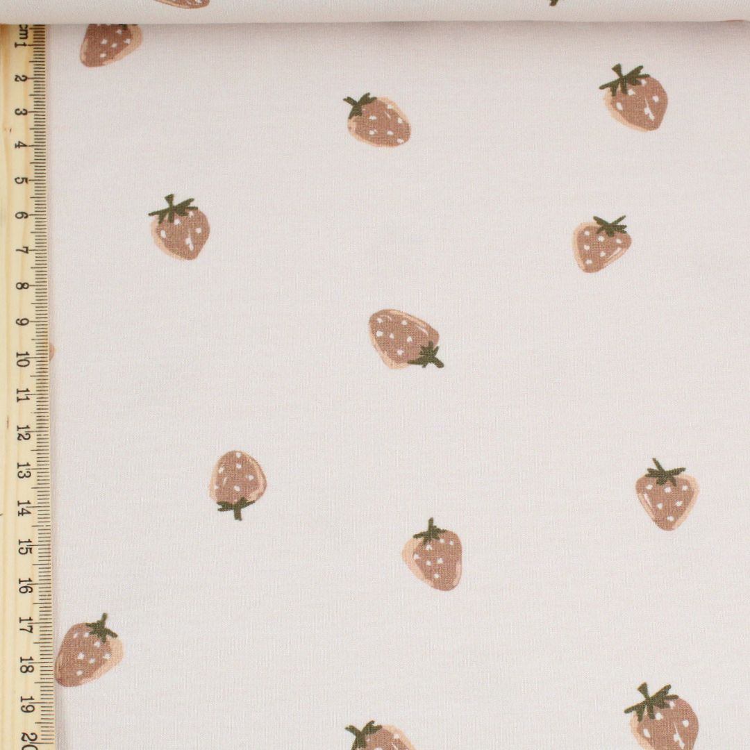 Jersey mit Erdbeeren | Lineal Mustergröße
