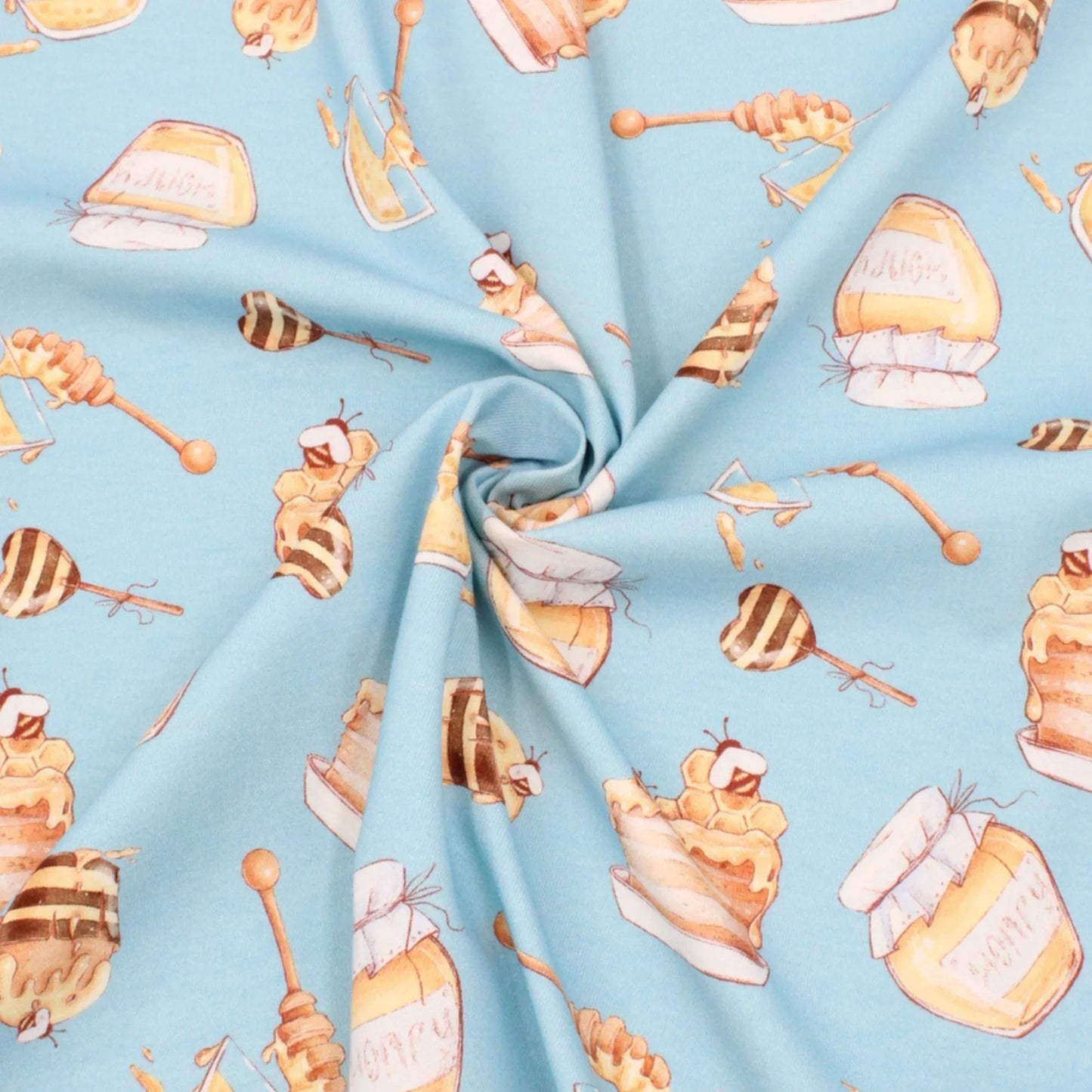 Jersey Stoff Bienen und Honig