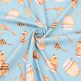 Jersey Stoff Bienen und Honig