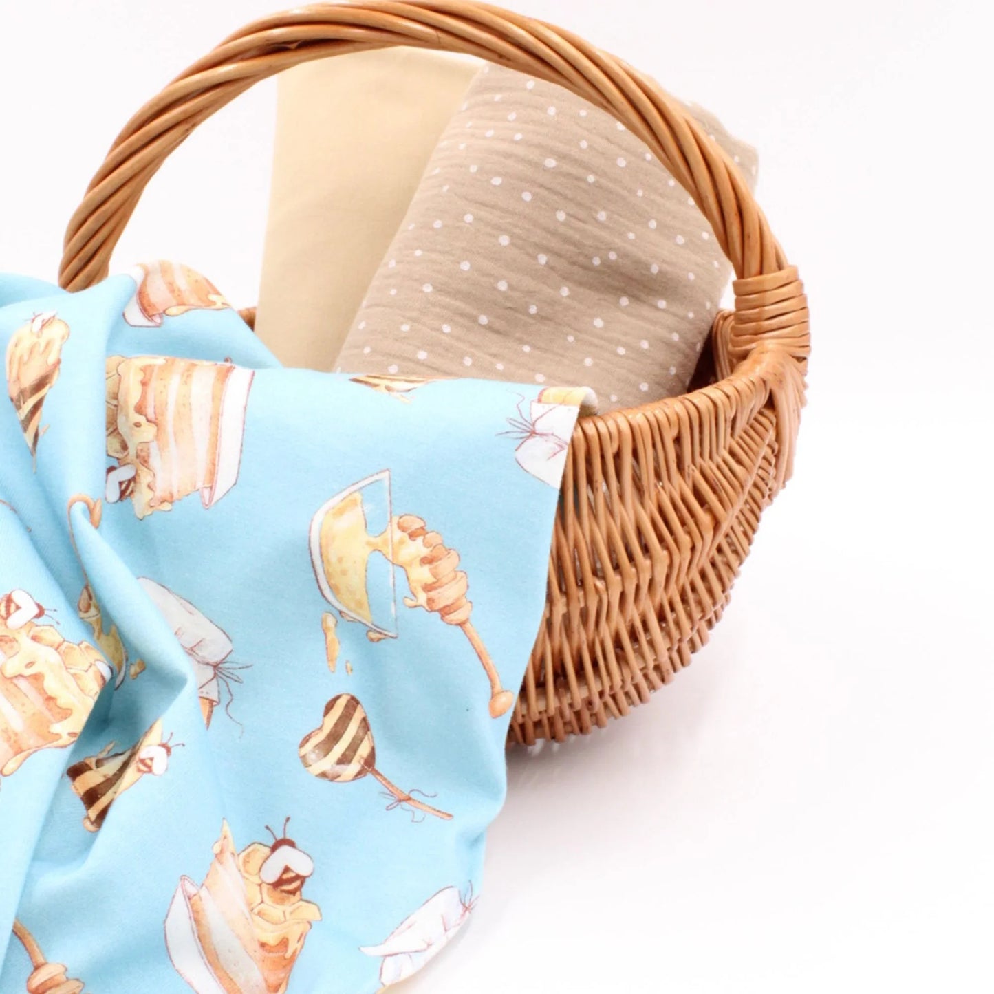 Jersey Stoff Bienen und Honig