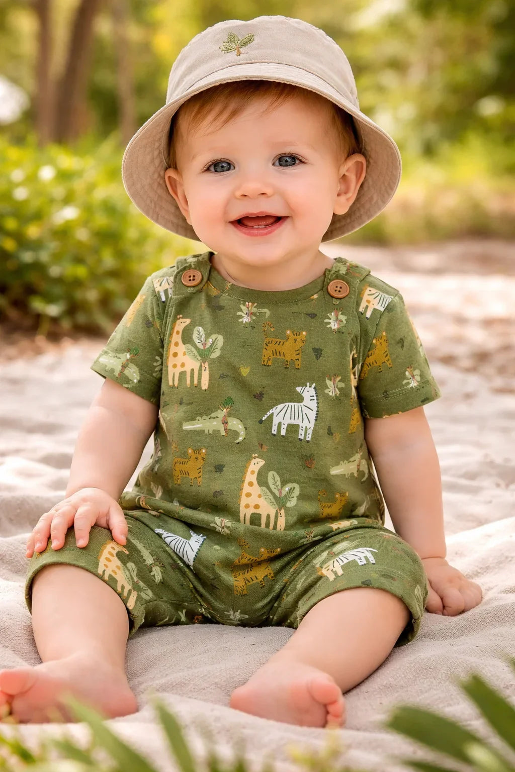 Jersey Stoff Safari Tieren