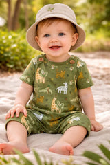 Jersey Stoff Safari Tieren