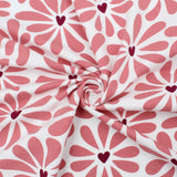 Jersey Stoff Retro Blumen | Rosa
