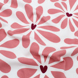 Jersey Stoff Retro Blumen | Rosa
