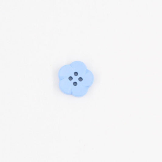 Kinderknopf Blumenform, 4 Löcher, 18 mm, verschiedene Farben – ideal für Kinderkleidung und DIY | Blau
