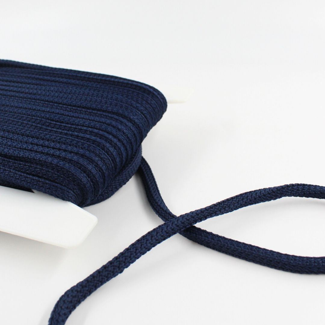 Robuste viereckige Kordel 5mm – superweich und flexibel für Sportbekleidung | Marineblau