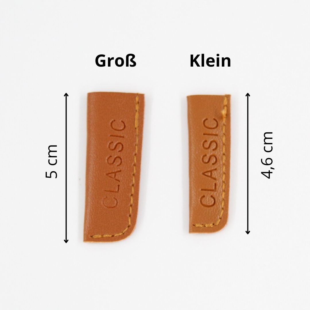 Kordelenden aus Kunstleder mit Größen 