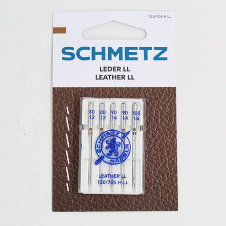 Schmetz Leder-Nadel 130/705 H LL Verpackung mit 5 Nadeln in den Stärken NM 80, 90 und 100
