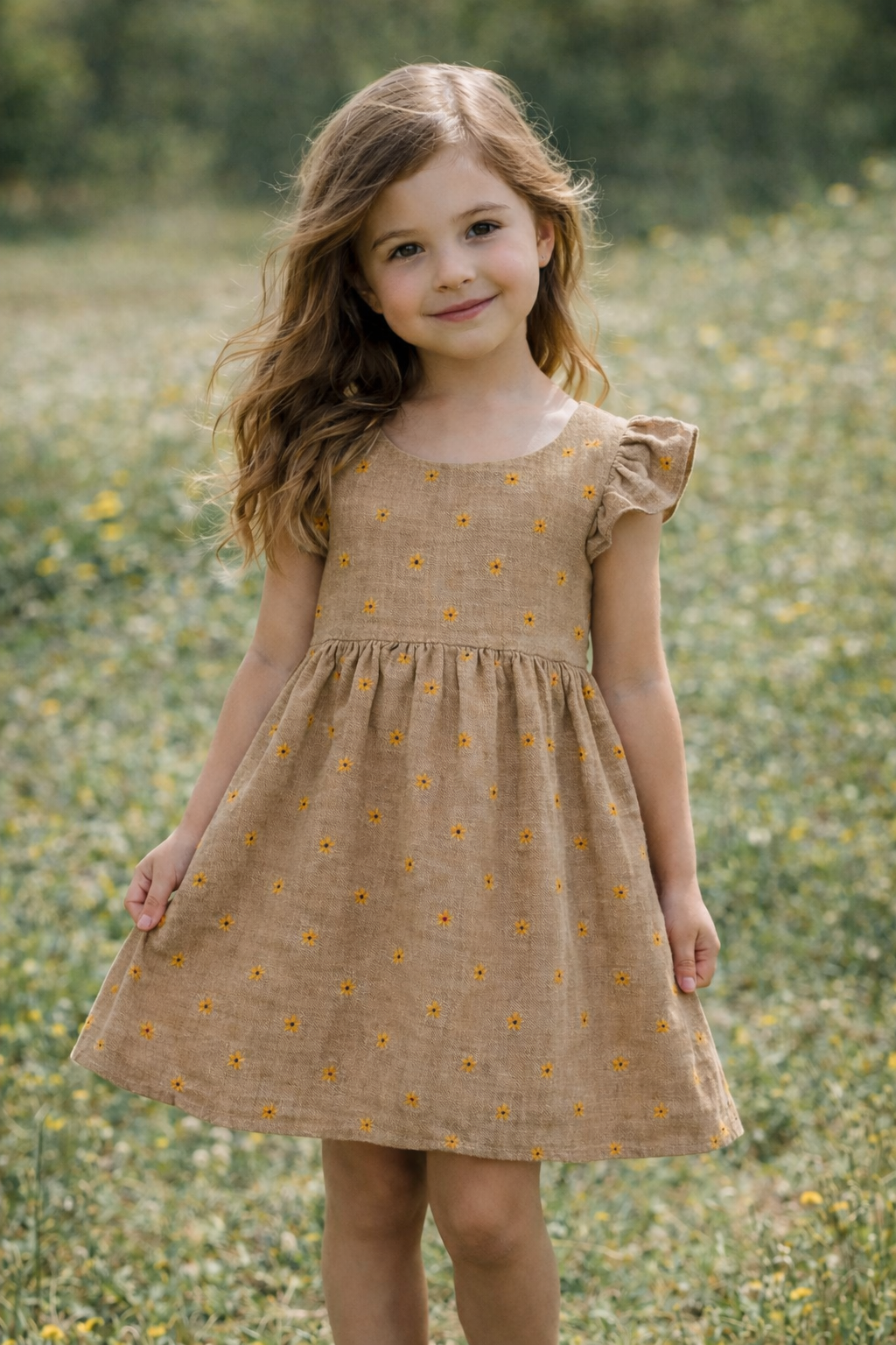 Musselinstoff Stickerei Sonnenblumen