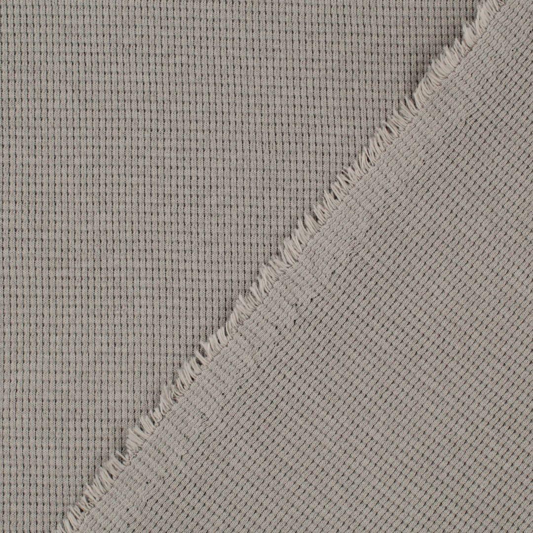 Mini Waffeljersey in Taupe mit der Rückseite