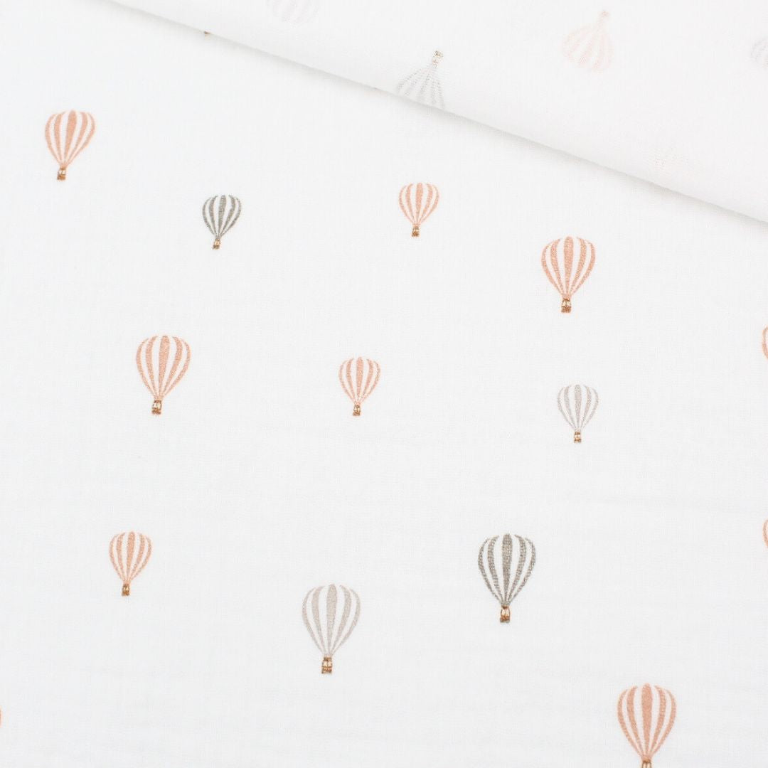 Musselinstoff Heißluftballons