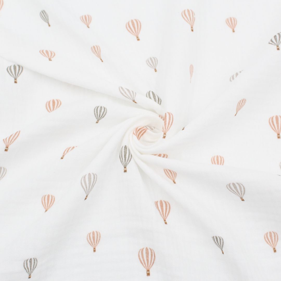 Musselinstoff Heißluftballons